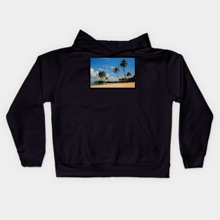 A Palm Covered Beach Kids Hoodie